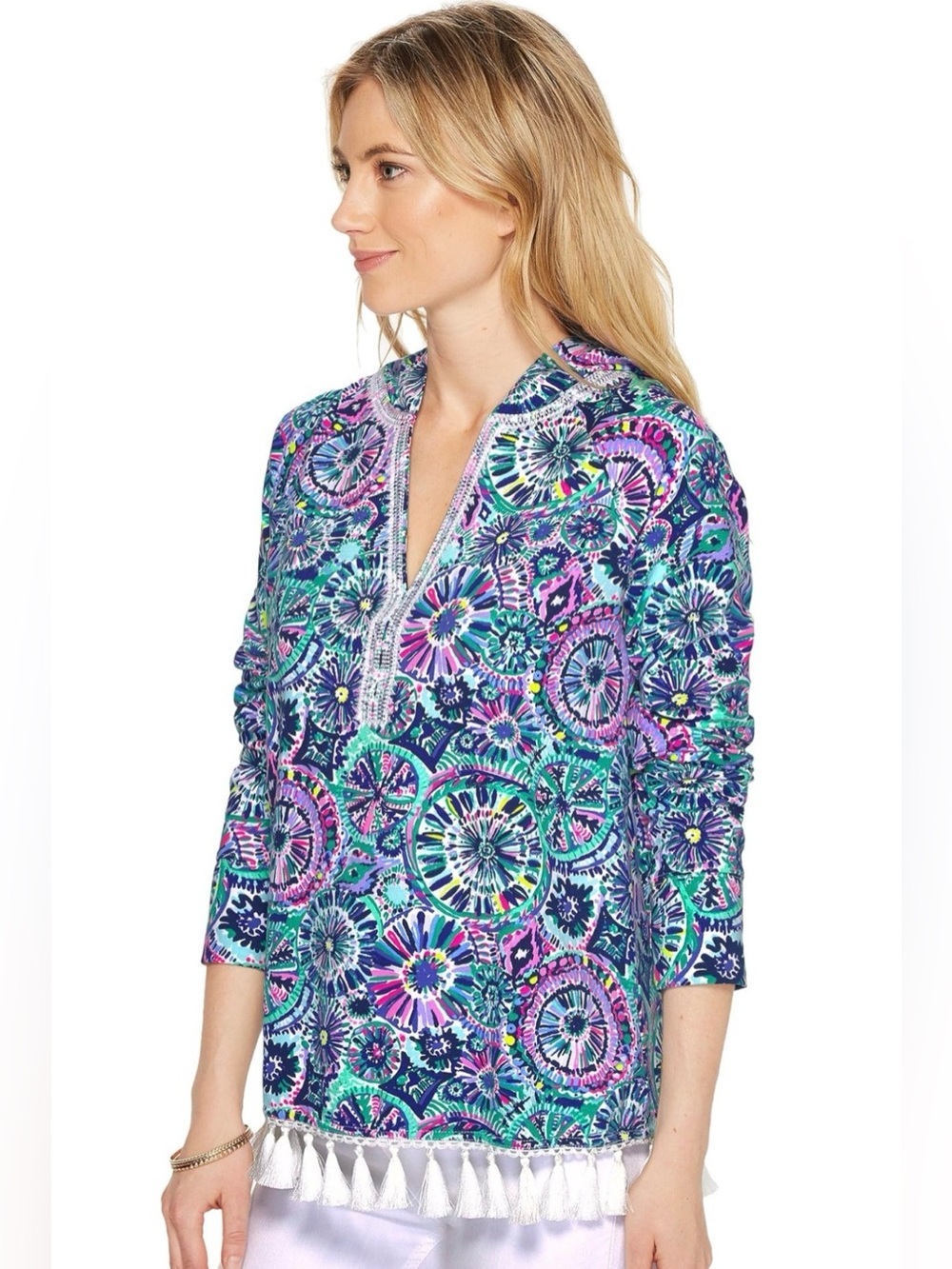 LILLY PULITZER HARMON POPOVER MULTI THE SWIN! - Picture 6 of 8